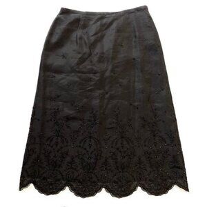 Ann Taylor Formal Silk Beaded Skirt